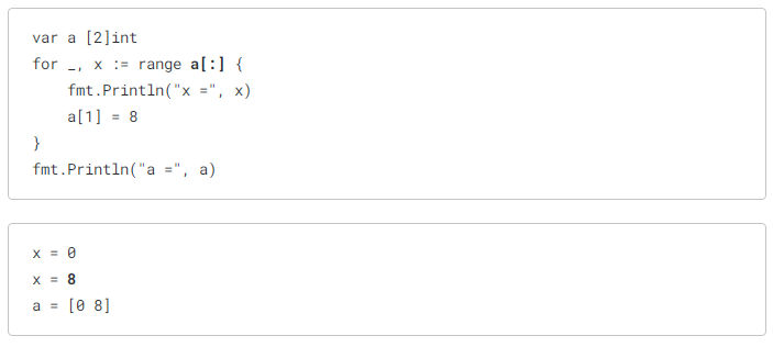 slice instead of the array