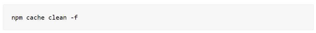 clear your npm cache