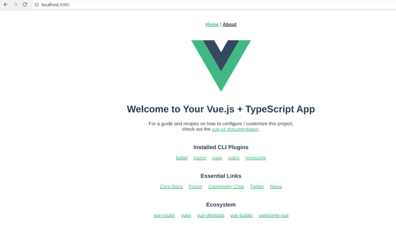 VueJS application default view