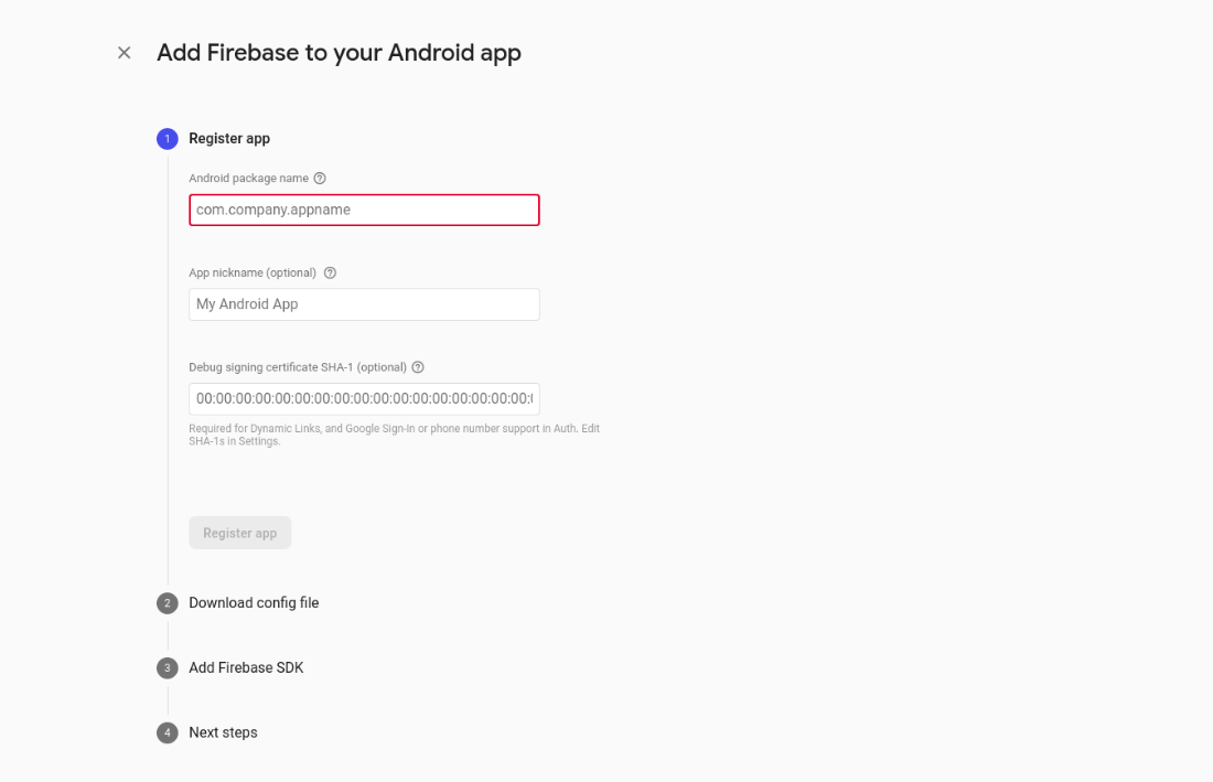 configure our app with Firebase