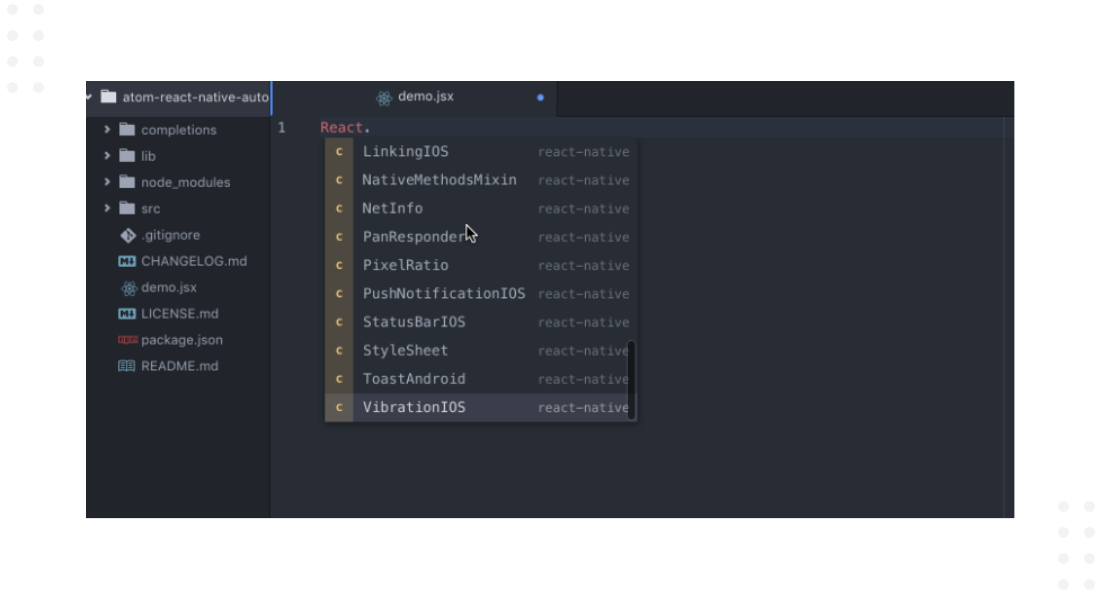 React Native Tool Atom