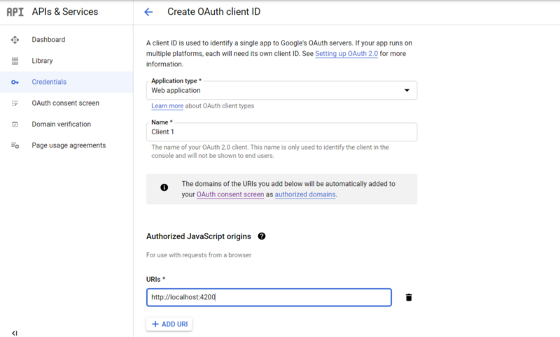 Create OAuth Client ID