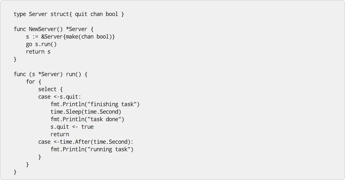 State management with goroutines