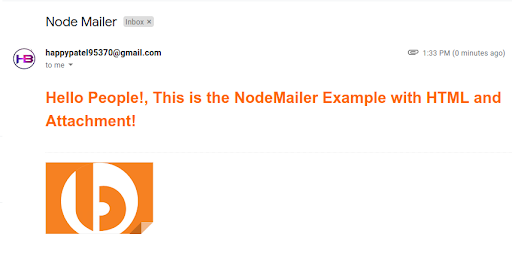 HTML Email through NodeMailer