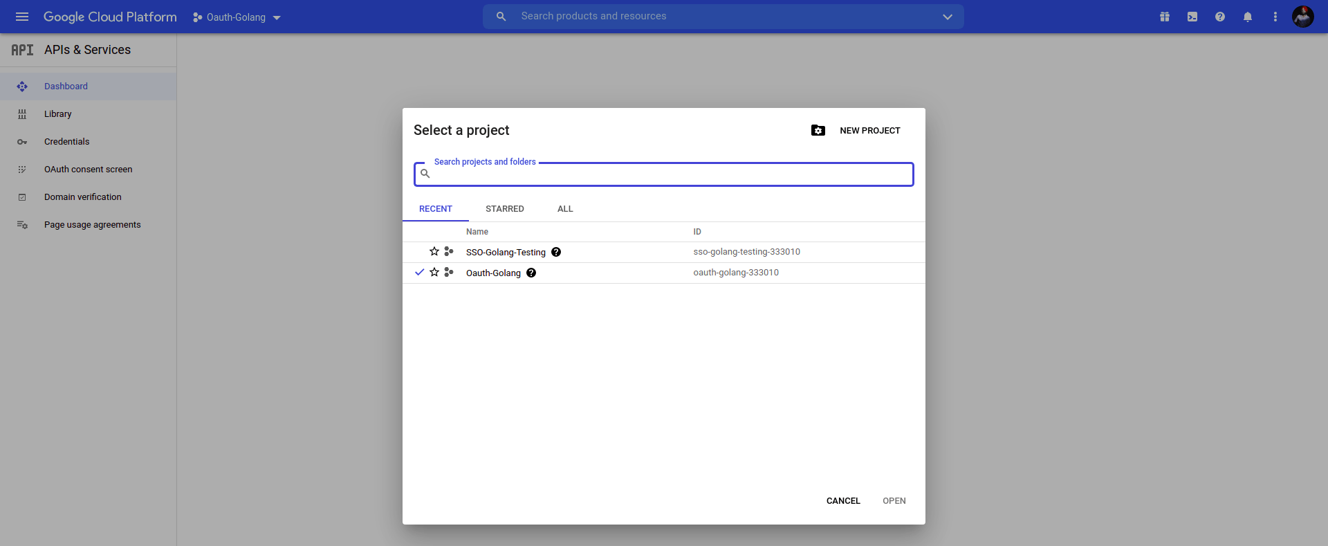 Register Application to Google Console Dashboard