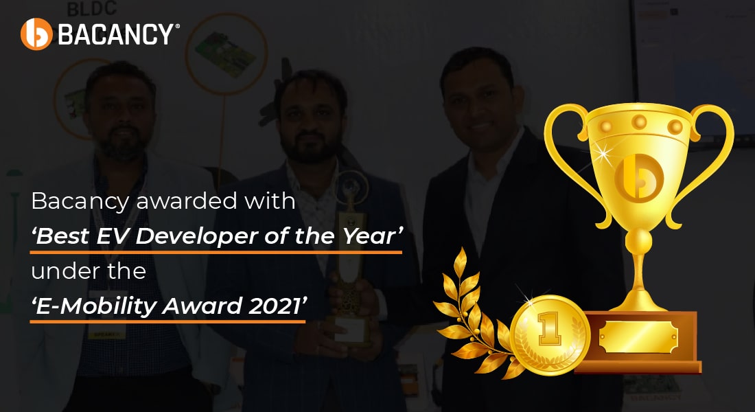 Bacancy Awarded with ‘Best EV Developer of the Year’ Under the ‘E-Mobility Award 2021’