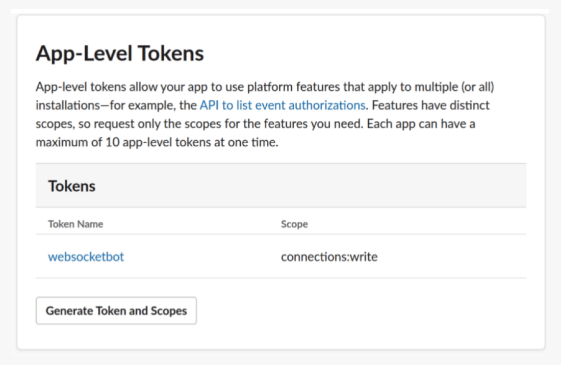 Section App Level Tokens