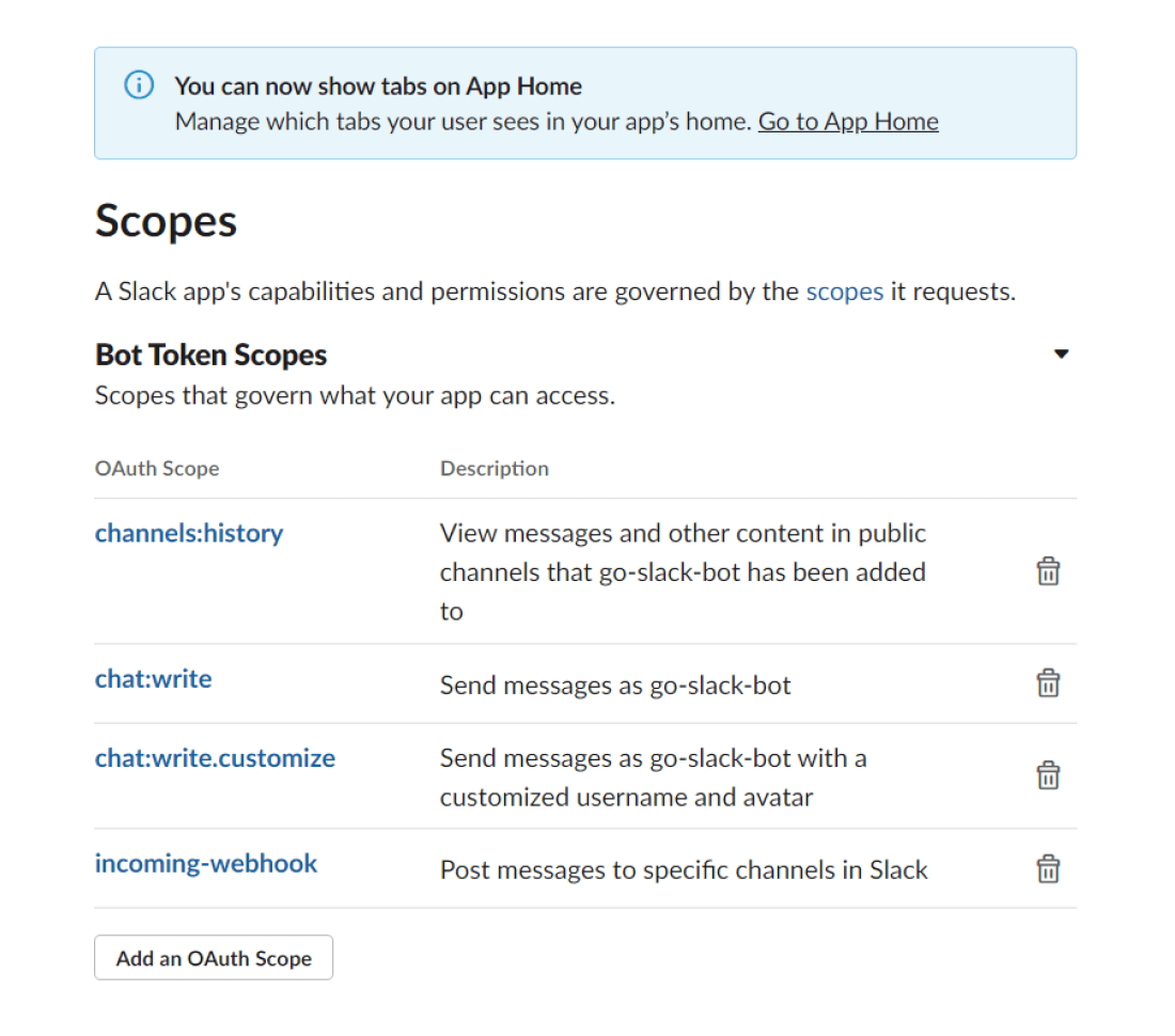 add four main scopes