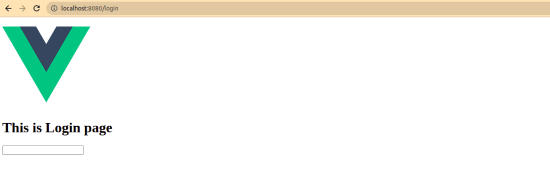 Login page of Vue app