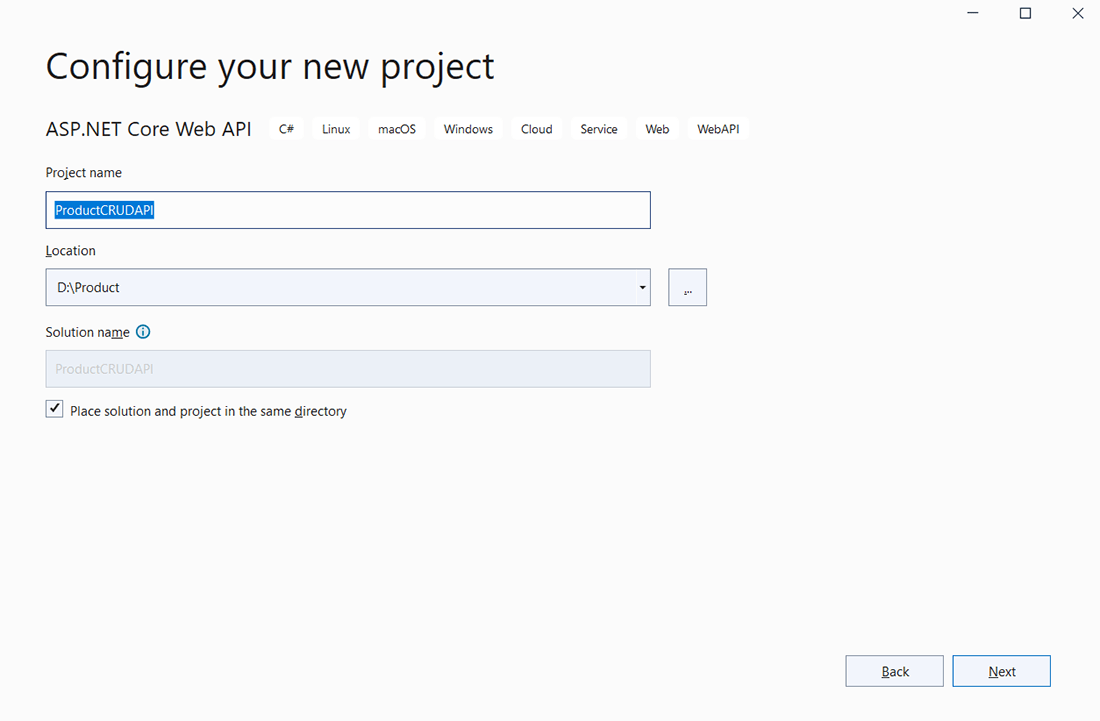 configure new project with .net