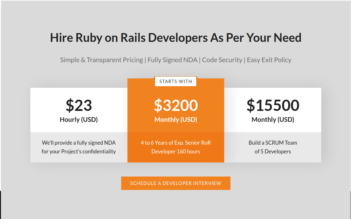 Cost To Hire Ruby On Rails Developer