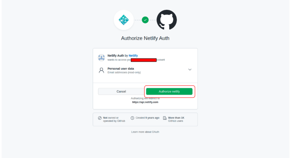 Authorize Netlify