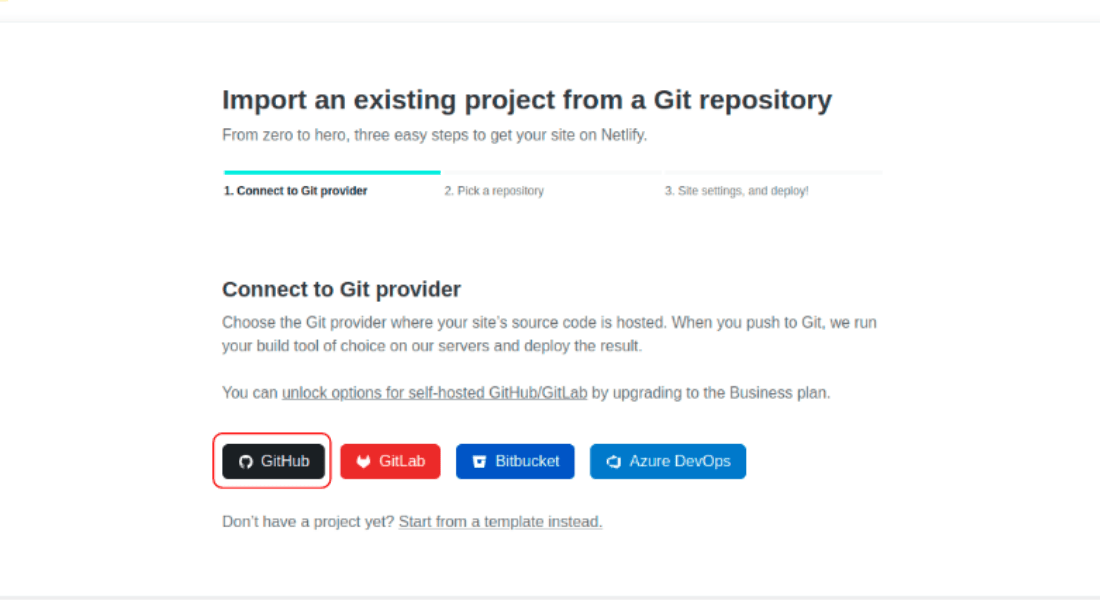 Connect to Git Provider