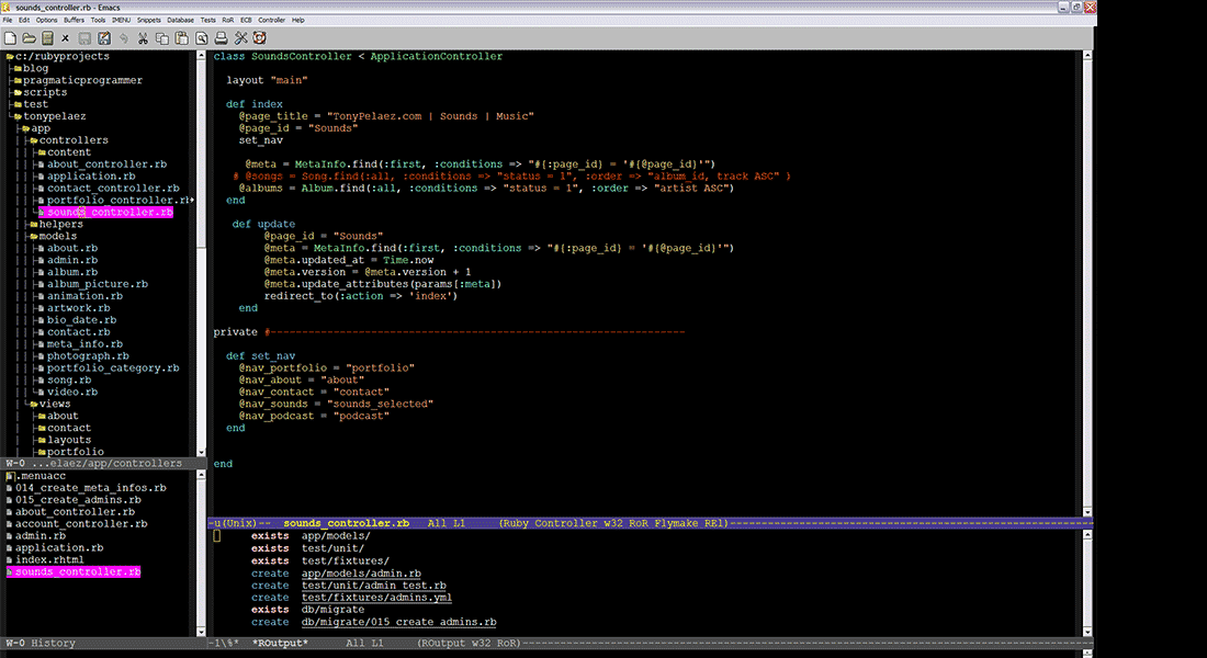 Emacs (Ruby Editor cum IDE)