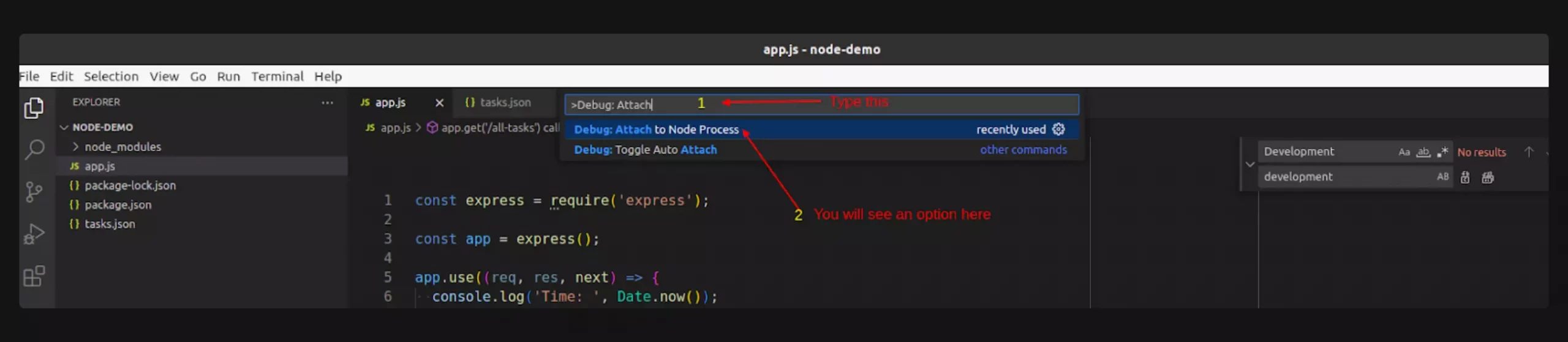 Start debugger in VS code