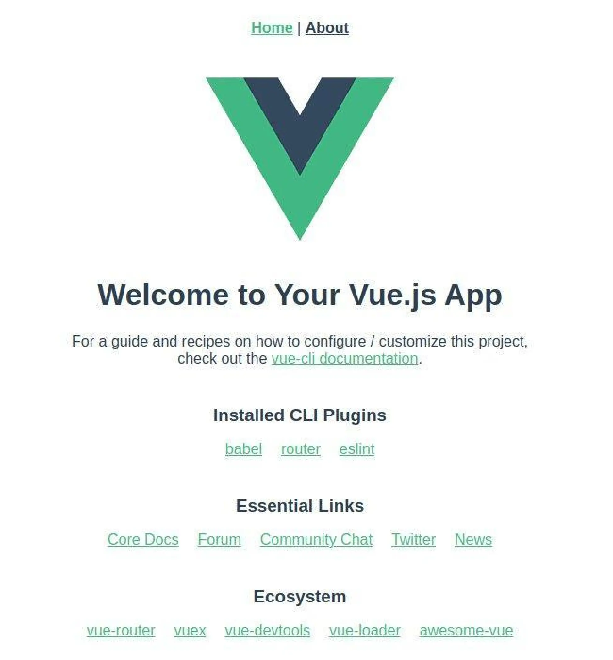 Vuejs app home