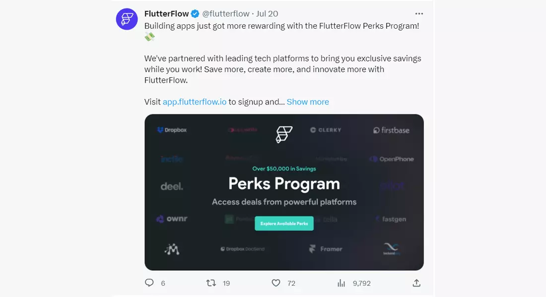 FlutterFlow Perks Program