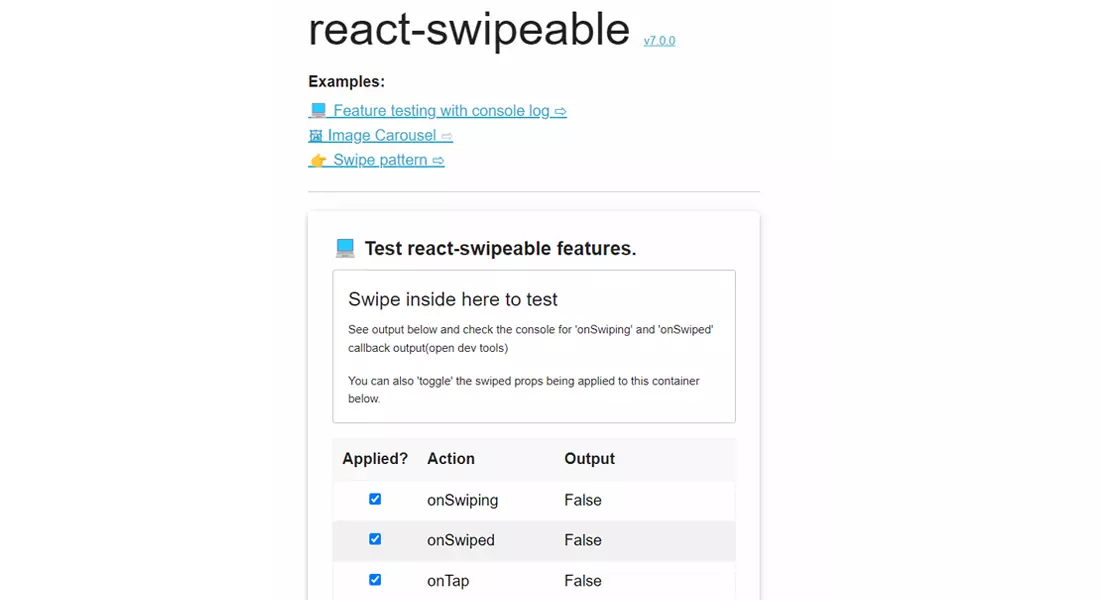 React-swipeable