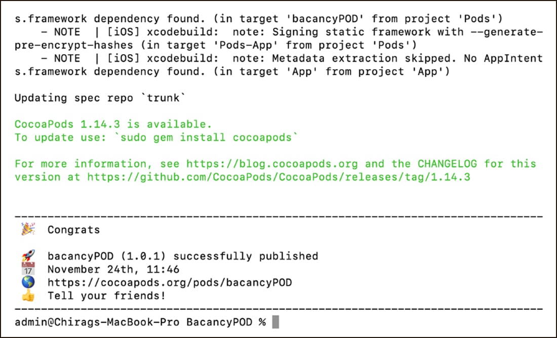 Push to CocoaPods