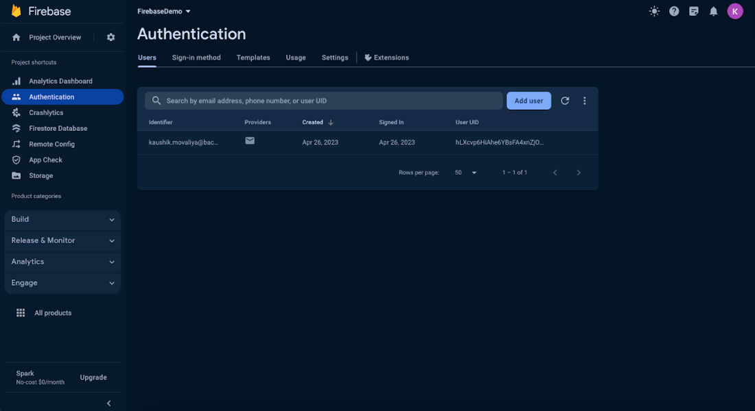 Firebase Auth current user