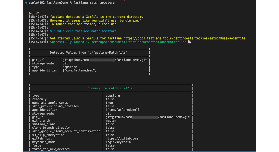 Fastlane match App Store