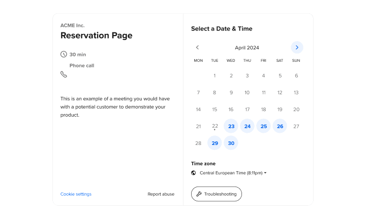 BOOK A MEETING content
